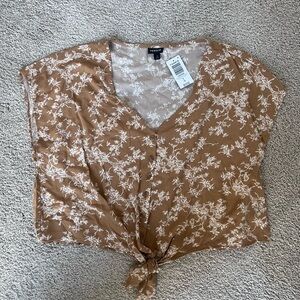 Torrid Brown Floral Blouse